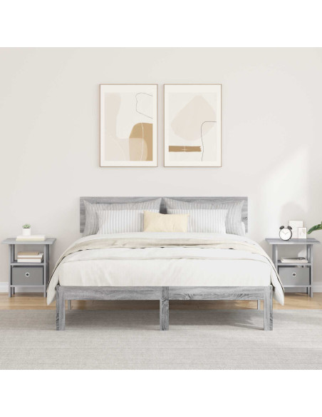 Comodino 2 pcs Grigio Sonoma 41 x 40 x 45 cm Legno multistrato