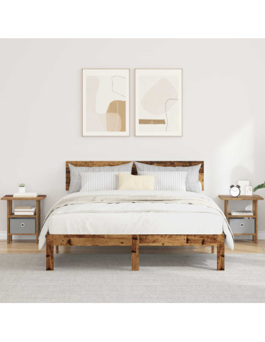 Comodino 2 pcs Legno vecchio 41 x 40 x 45 cm Legno multistrato