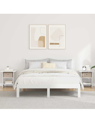 Comodino 2 pcs Bianco 41 x 40 x 45 cm Legno multistrato