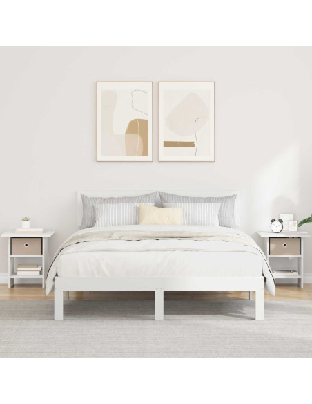 Comodino 2 pcs Bianco 41 x 40 x 45 cm Legno multistrato