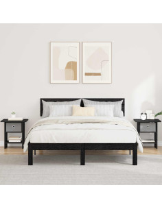 Comodino 2 pcs Rovere Nero 41 x 40 x 45 cm Legno multistrato