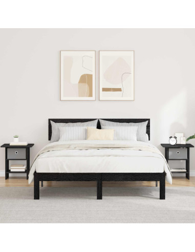 Comodino 2 pcs Rovere Nero 41 x 40 x 45 cm Legno multistrato