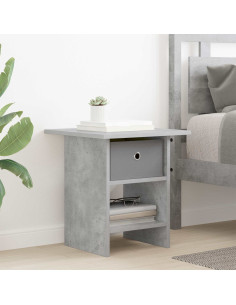Comodino Grigio cemento 41 x 40 x 45 cm Legno multistrato