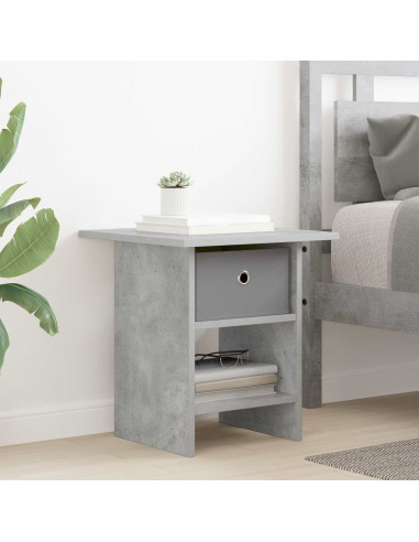 Comodino Grigio cemento 41 x 40 x 45 cm Legno multistrato
