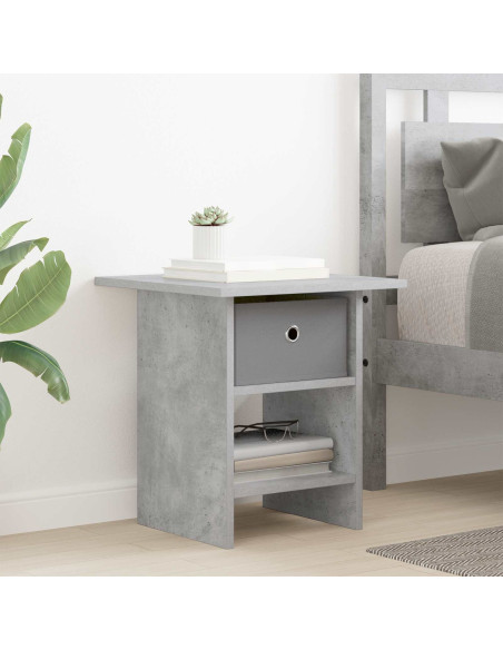 Comodino Grigio cemento 41 x 40 x 45 cm Legno multistrato