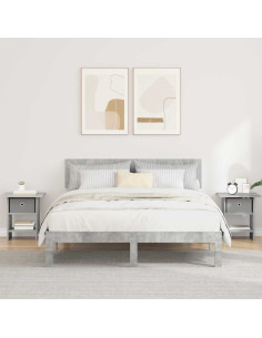 Comodino 2 pcs Grigio cemento 41 x 40 x 45 cm Legno multistrato