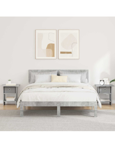 Comodino 2 pcs Grigio cemento 41 x 40 x 45 cm Legno multistrato