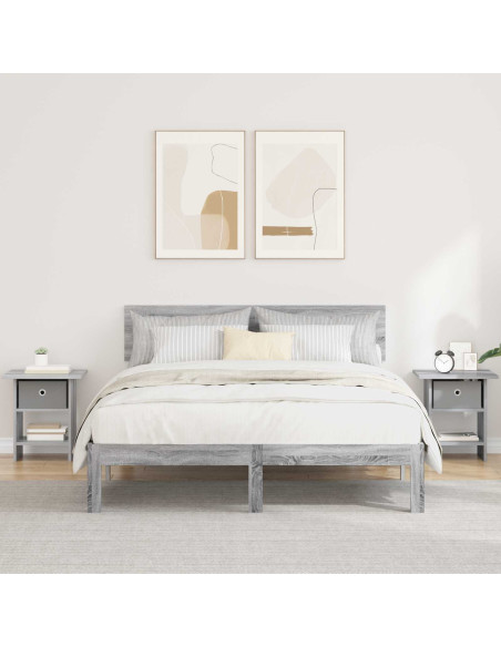 Comodino 2 pcs Grigio Sonoma 41 x 40 x 45 cm Legno multistrato