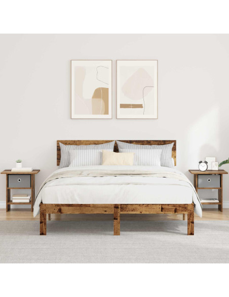 Comodino 2 pcs Legno vecchio 41 x 40 x 45 cm Legno multistrato