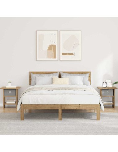 Comodino con cassetto 2 pcs Rovere artigianale 41 x 40 x 45 cm