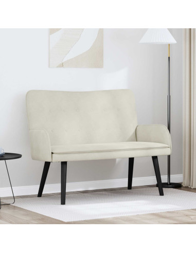 Sofa a Due Posti Crema 115 x 61 x 87 cm Velluto