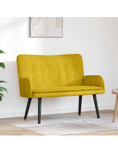 Sofa a Due Posti Giallo 115 x 61 x 87 cm Velluto