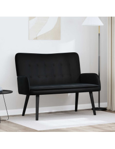 Sofa a Due Posti Nero 115 x 61 x 87 cm Velluto