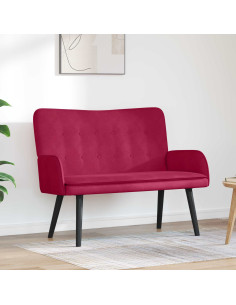 Sofa a Due Posti Rosso vino 115 x 61 x 87 cm Velluto