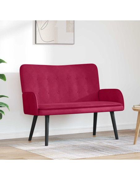 Sofa a Due Posti Rosso vino 115 x 61 x 87 cm Velluto