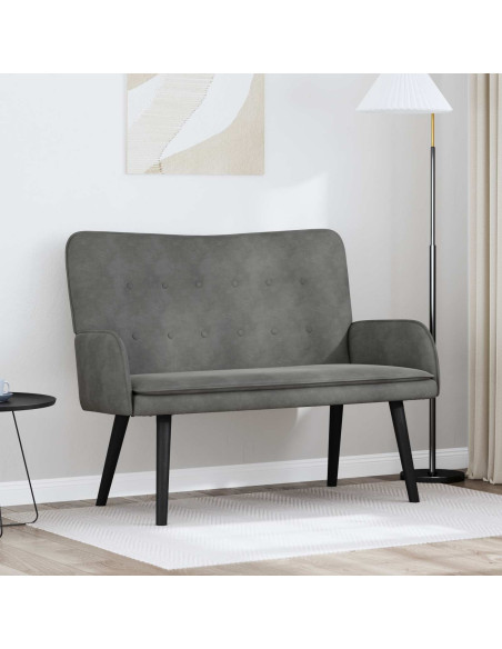 Sofa a Due Posti Grigio scuro 115 x 61 x 87 cm Velluto