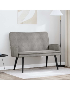 Sofa a Due Posti Grigio chiaro 115 x 61 x 87 cm Velluto