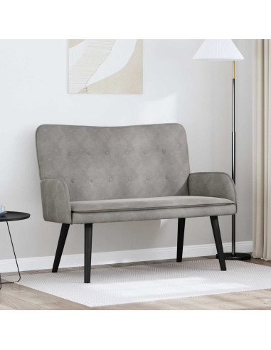 Sofa a Due Posti Grigio chiaro 115 x 61 x 87 cm Velluto