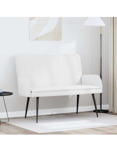 Divano a 2 Posti Bianco 115 x 61 x 87 cm Tessuto