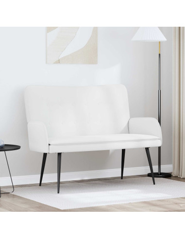 Divano a 2 Posti Bianco 115 x 61 x 87 cm Tessuto