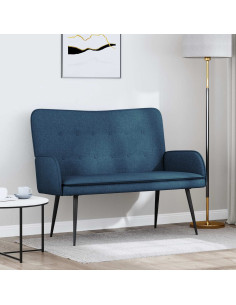 Divano a 2 Posti Blu 115 x 61 x 87 cm Tessuto
