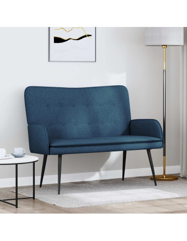 Divano a 2 Posti Blu 115 x 61 x 87 cm Tessuto