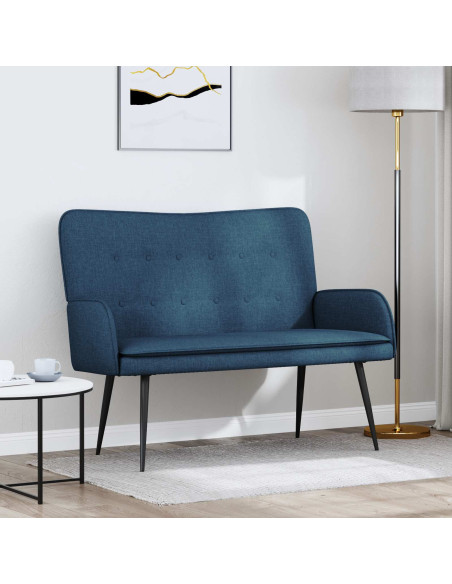 Divano a 2 Posti Blu 115 x 61 x 87 cm Tessuto