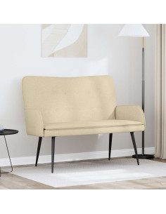 Divano a 2 Posti Crema 115 x 61 x 87 cm Tessuto