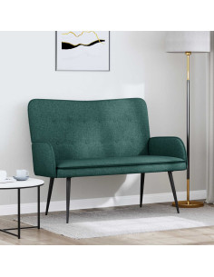 Divano a 2 Posti Verde Scuro 115 x 61 x 87 cm Tessuto