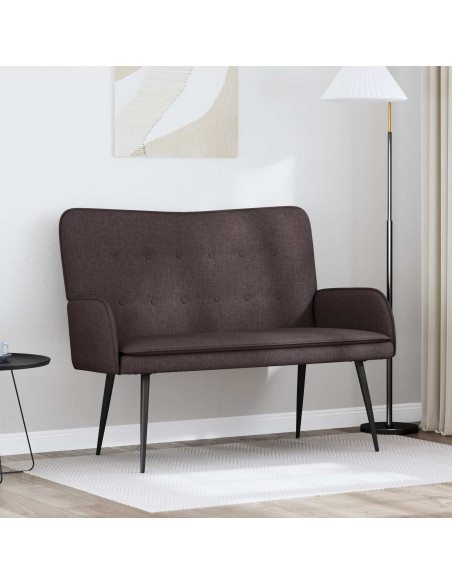 Divano a 2 Posti Marrone Scuro 115 x 61 x 87 cm Tessuto