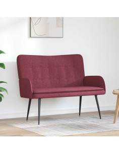 Divano a 2 Posti Rosso vino 115 x 61 x 87 cm Tessuto