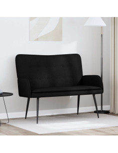 Divano a 2 Posti Nero 115 x 61 x 87 cm Tessuto