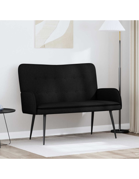 Divano a 2 Posti Nero 115 x 61 x 87 cm Tessuto