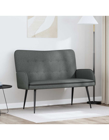 Divano a 2 Posti Grigio scuro 115 x 61 x 87 cm Tessuto