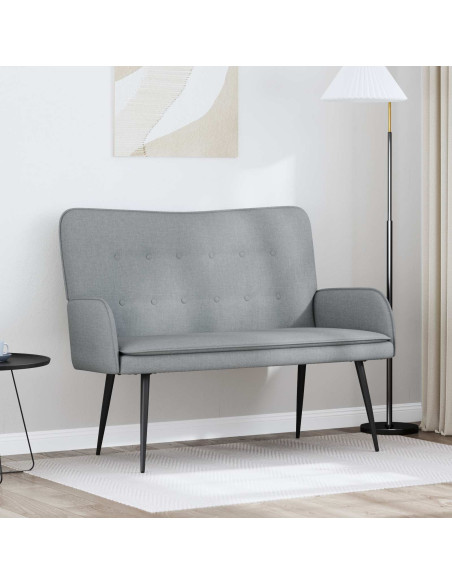 Divano a 2 Posti Grigio chiaro 115 x 61 x 87 cm Tessuto