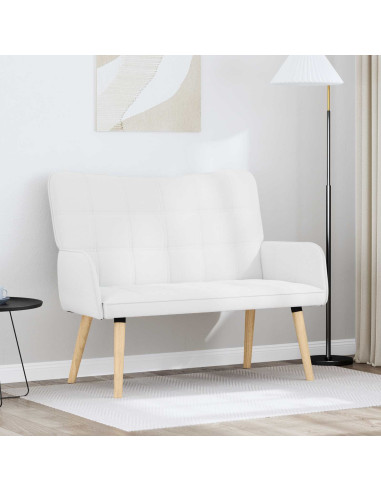 Sofa a Due Posti Bianco 115 x 61 x 87 cm Tessuto