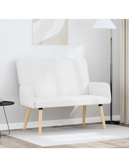 Sofa a Due Posti Bianco 115 x 61 x 87 cm Tessuto