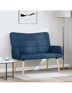 Sofa a Due Posti Blu 115 x 61 x 87 cm Tessuto
