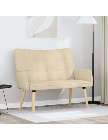 Sofa a Due Posti Crema 115 x 61 x 87 cm Tessuto