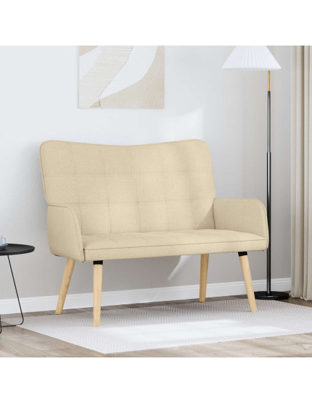 Sofa a Due Posti Crema 115 x 61 x 87 cm Tessuto