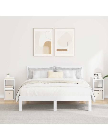 Comodino 2 pcs Bianco 25,5 x 22 x 49,5 cm Legno multistrato