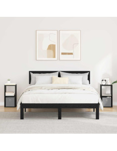 Comodino con cassetto 2 pcs Rovere Nero 25,5 x 22 x 49,5 cm