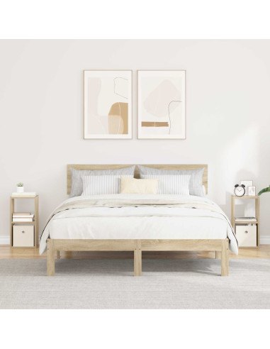 Comodino con cassetto 2 pcs Rovere Sonoma 25,5 x 22 x 49,5 cm