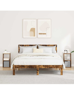 Comodino con cassetto 2 pcs Rovere fumé 25,5 x 22 x 49,5 cm