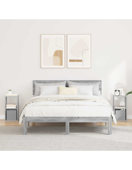 Comodino con cassetto 2 pcs Grigio Sonoma 25,5 x 22 x 49,5 cm