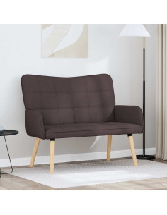 Sofa a Due Posti Marrone Scuro 115 x 61 x 87 cm Tessuto