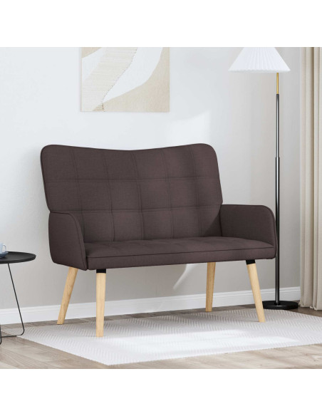 Sofa a Due Posti Marrone Scuro 115 x 61 x 87 cm Tessuto