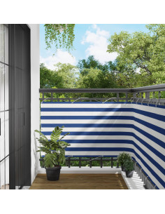 Schermo da balcone Blu e Bianco 100 x 300 cm Tessuto Oxford
