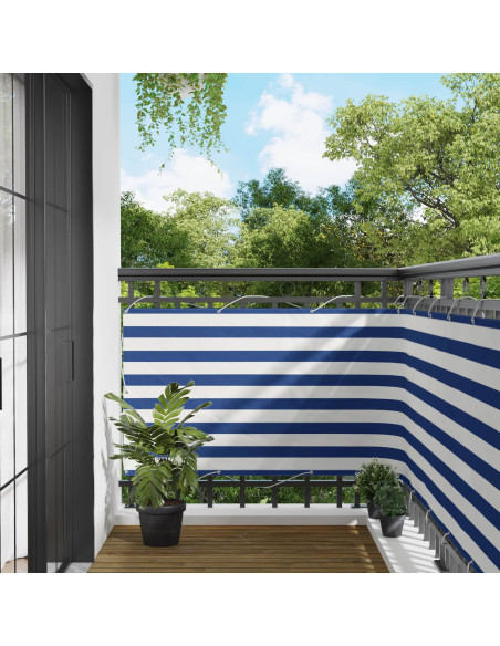Schermo da balcone Blu e Bianco 100 x 300 cm Tessuto Oxford