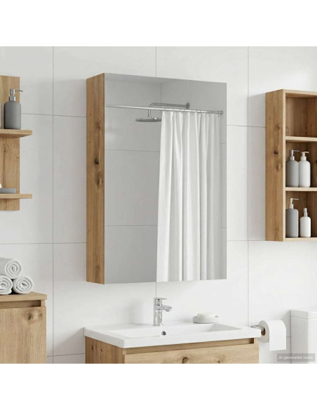 Mobiletto per specchio da bagno con porta Rovere Artigianale